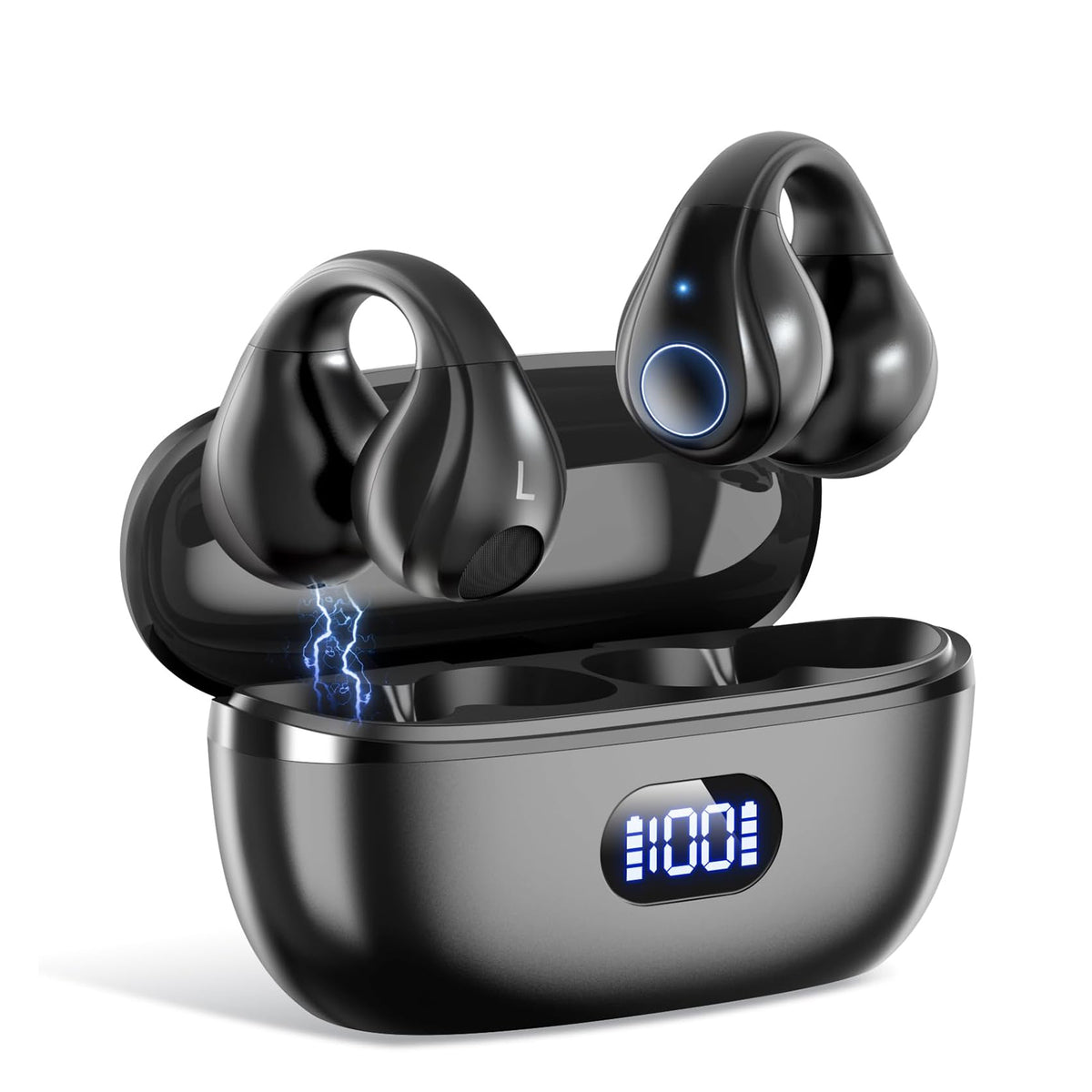 イヤーカフ型 イヤホン　空気伝導イヤホン Bluetooth5.3　黒 Amazon.co.jp: イヤーカフイヤホン【新時流 bluetooth】 OWS